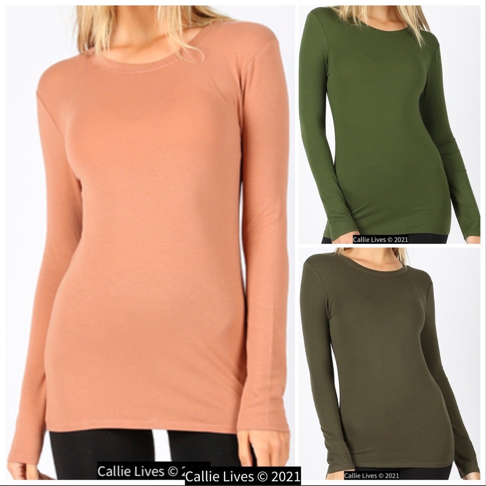 Callie Slim: Fit Long Sleeve Crew Neck 4 Pack Variety